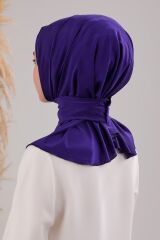 Kadın Tesettür Pratik Çıtçıtlı Sandy Fular Hazır Şal Mavi