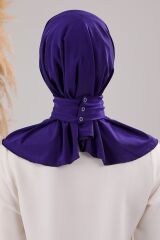 Kadın Tesettür Pratik Çıtçıtlı Sandy Fular Hazır Şal Mavi