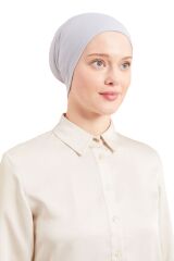 Kadın Tesettür Pratik Hazır Geçme Bone Açık Gri - Standart