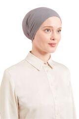 Kadın Tesettür Pratik Hazır Geçme Bone Koyu Gri - Standart