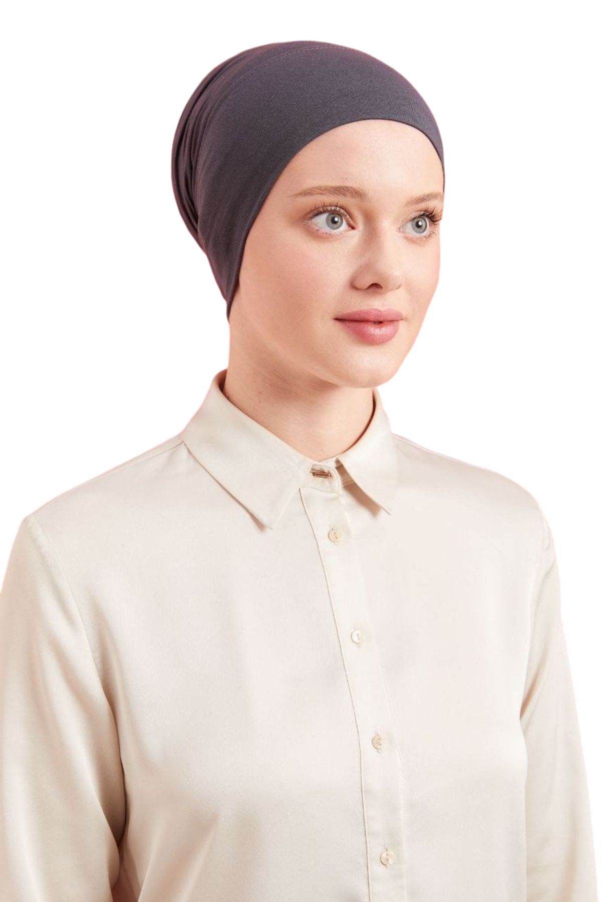 Kadın Tesettür Pratik Hazır Geçme Bone Lacivert - Standart