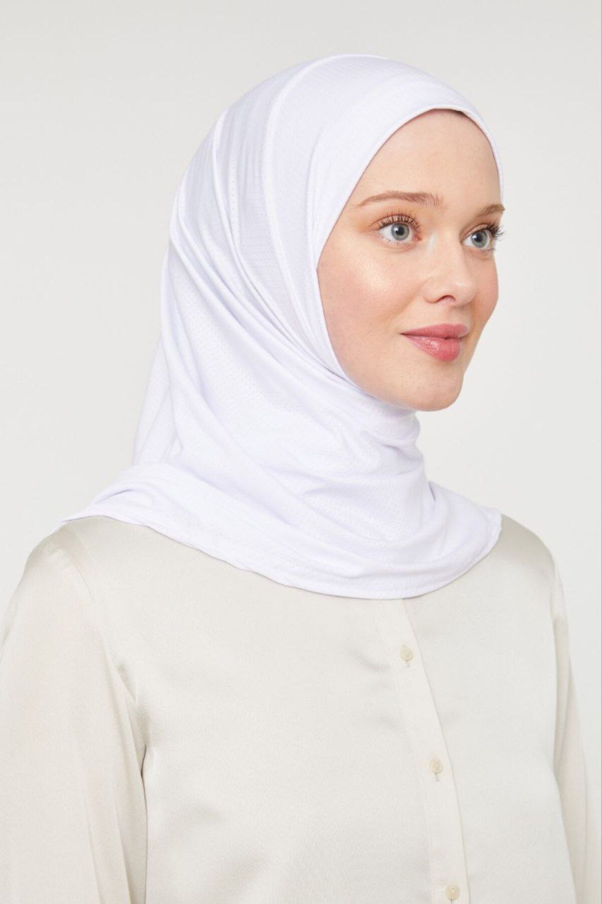 Kadın Tesettür Pratik Hijab Şal Beyaz