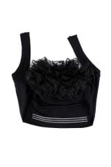 Kadın Tesettür Sihirli Yapışkanlı Kaymayan Fırfırlı Dolgulu Topuz Bone Koyu Gri - Standart