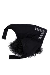 Kadın Tesettür Sihirli Yapışkanlı Kaymayan Fırfırlı Dolgulu Topuz Bone Vizon - Standart