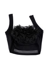 Kadın Tesettür Silikonlu Kaymaz Fırfırlı Dolgulu Topuz Bone Beyaz-Beyaz - Standart