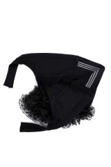 Kadın Tesettür Silikonlu Kaymaz Fırfırlı Dolgulu Topuz Bone Beyaz-Beyaz - Standart