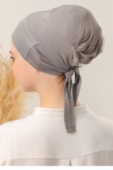 Tesettür Silikonlu Kaymaz Bone Koyu Gri - Standart