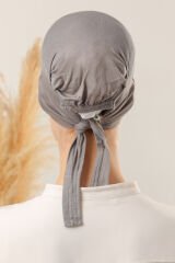 Tesettür Silikonlu Kaymaz Bone Koyu Gri - Standart