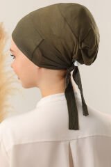 Tesettür Silikonlu Kaymaz Bone Haki - Standart