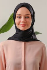 Tesettür Kadın Pratik Penye Şal Siyah - Standart