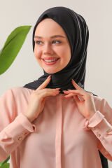 Tesettür Kadın Pratik Penye Şal Siyah - Standart