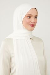 Tesettür Kadın Pratik Penye Şal Ekru - Standart