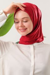 Tesettür Kadın Pratik Penye Şal Bordo - Standart