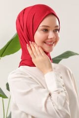 Tesettür Kadın Pratik Penye Şal Bordo - Standart