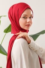 Tesettür Kadın Pratik Penye Şal Bordo - Standart