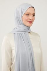 Tesettür Kadın Pratik Penye Şal Açık Gri - Standart