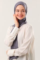 Tesettür Kadın Pratik Penye Şal Koyu Gri - Standart