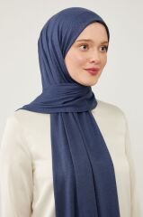 Tesettür Kadın Pratik Penye Şal Lacivert - Standart