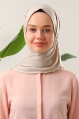 Tesettür Kadın Pratik Penye Şal Bej - Standart