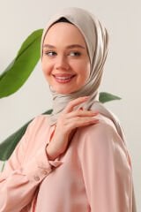 Tesettür Kadın Pratik Penye Şal Bej - Standart