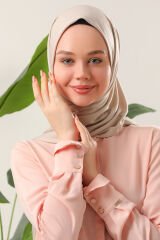 Tesettür Kadın Pratik Penye Şal Bej - Standart