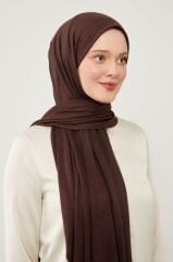 Tesettür Kadın Pratik Penye Şal Acı Kahverengi - Standart