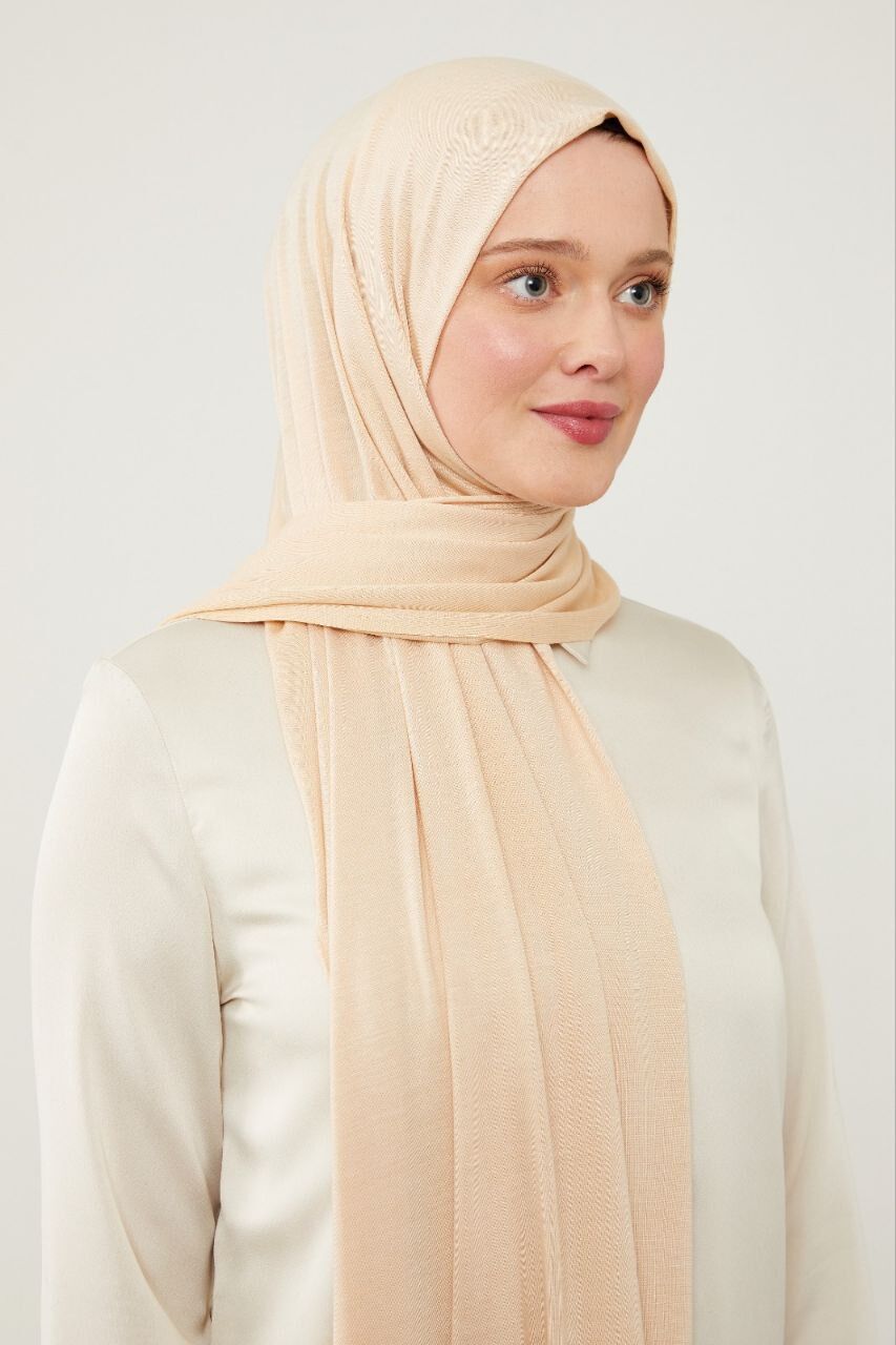 Tesettür Kadın Pratik Penye Şal Ten Rengi - Standart