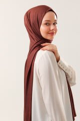 Tesettür Kadın Pratik Penye Şal Çikolata - Standart