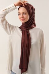 Tesettür Kadın Pratik Penye Şal Çikolata - Standart