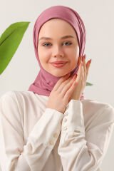 Tesettür Kadın Pratik Penye Şal Gül Kurusu - Standart