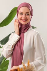 Tesettür Kadın Pratik Penye Şal Gül Kurusu - Standart