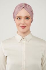 Kadın Tesettür Taşlı Dış Bone Lila - Standart