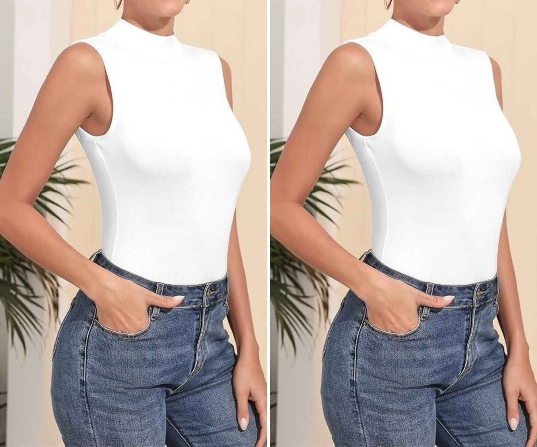 Kadın Tesettür Badi Balıkçı Yakalı Body Beyaz-Beyaz