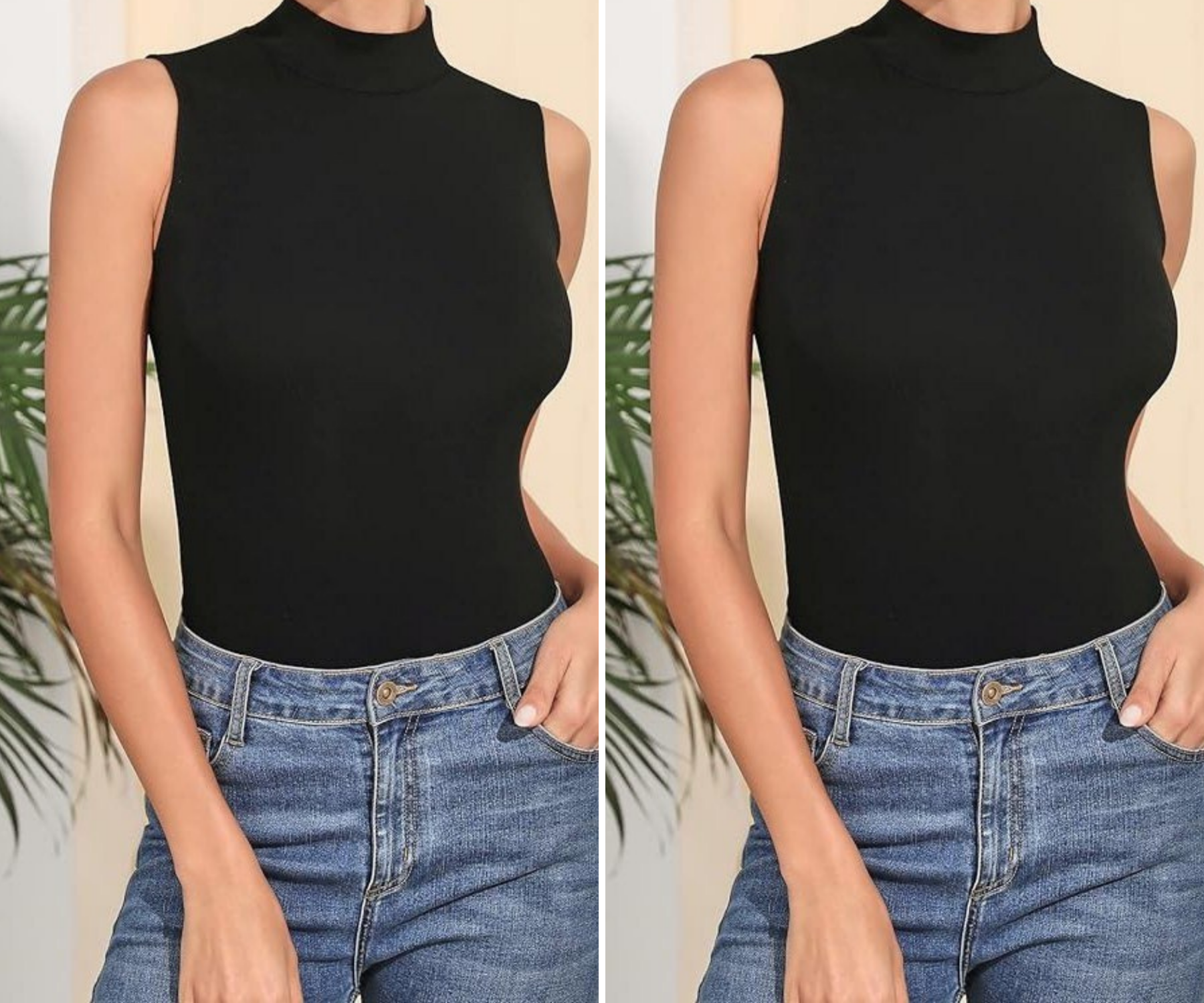 Kadın Tesettür Badi Balıkçı Yakalı Body Siyah-Siyah