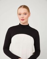 Kadın Tesettür Balıkçı Yakalı Boyunluklu Kolluk Siyah