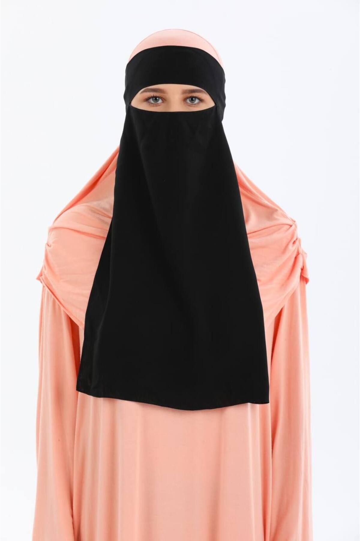 Kadın Tesettür Taşlı Dış Bone Siyah - Tek Ebat