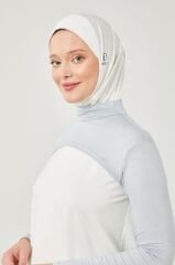 Kadın Tesettür Balıkçı Yakalı Boyunluklu Kolluk Açık Gri