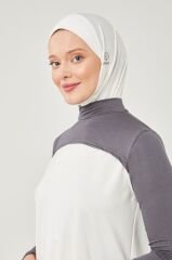 Kadın Tesettür Balıkçı Yakalı Boyunluklu Kolluk Koyu Gri