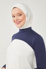 Kadın Tesettür Balıkçı Yakalı Boyunluklu Kolluk Lacivert