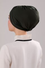 Kadın Üç Bantlı Çapraz Hazır Türban Dış Bone Haki - Standart