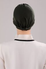 Kadın Üç Bantlı Çapraz Hazır Türban Dış Bone Haki - Standart