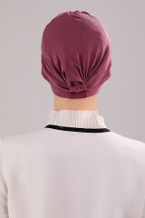 Kadın Üç Bantlı Çapraz Hazır Türban Dış Bone Mor - Standart