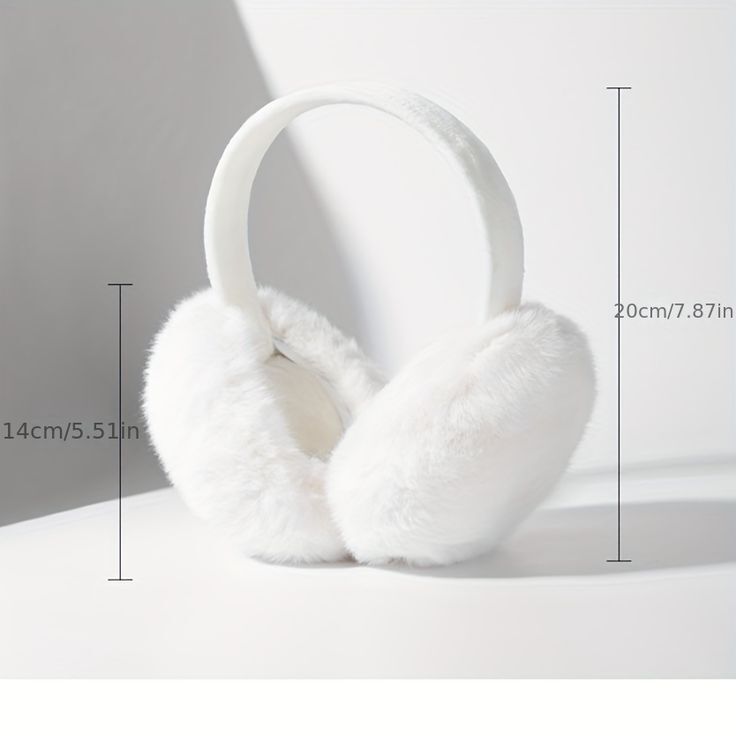 Kadın Soğuktan Koruyucu Soft Peluş Kışlık Kulaklık Kulak Isıtıcı Beyaz