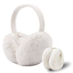 Kadın Soğuktan Koruyucu Soft Peluş Kışlık Kulaklık Kulak Isıtıcı Beyaz