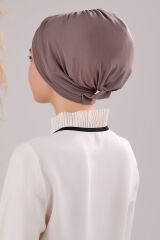 Kadın Üç Bantlı Çapraz Hazır Türban Dış Bone Vizon - Standart