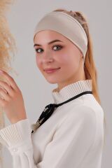 Sihirli Yapışkanlı Kaymayan Bandana Spor Bone Bej - Standart