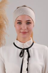 Sihirli Yapışkanlı Kaymayan Bandana Spor Bone Bej - Standart