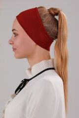Sihirli Yapışkanlı Kaymayan Bandana Spor Bone Bordo - Standart