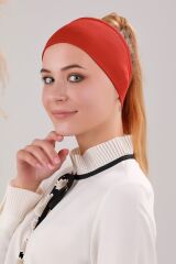 Sihirli Yapışkanlı Kaymayan Bandana Spor Bone Kiremit Kırmızısı - Standart