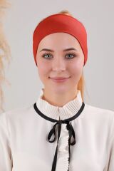 Sihirli Yapışkanlı Kaymayan Bandana Spor Bone Kiremit Kırmızısı - Standart